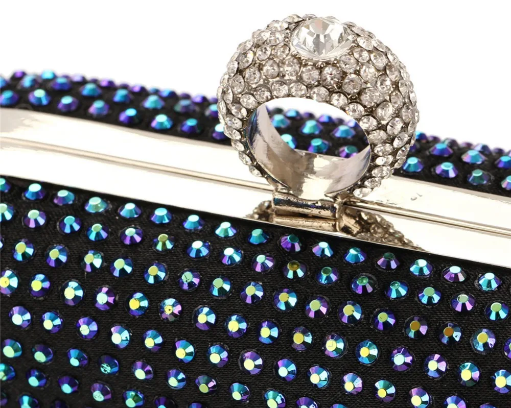 Бисера кристаллы Горный Хрусталь Кольцо Сцепления вечерняя Сумочка|bags handbags|evening