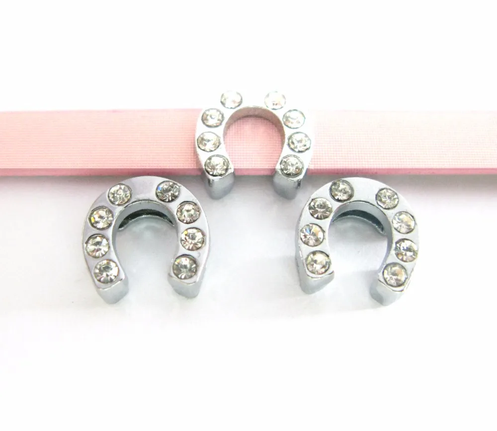 8 мм SL400 кристальная лошадь копыта слайд Шарм Fit полосы ошейник браслет|slide charms|banding