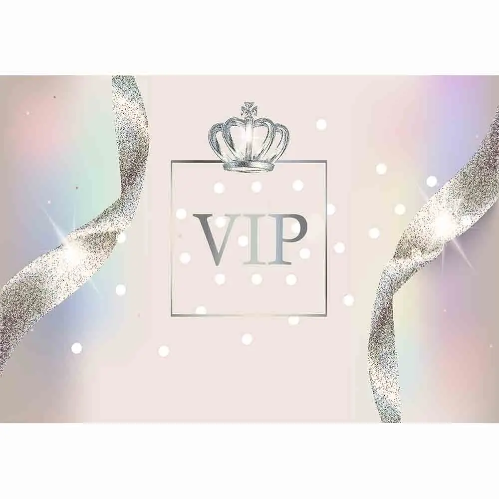 Фон Allenjoy для фотосессии с розовыми блестящими серебряными лентами и короной VIP