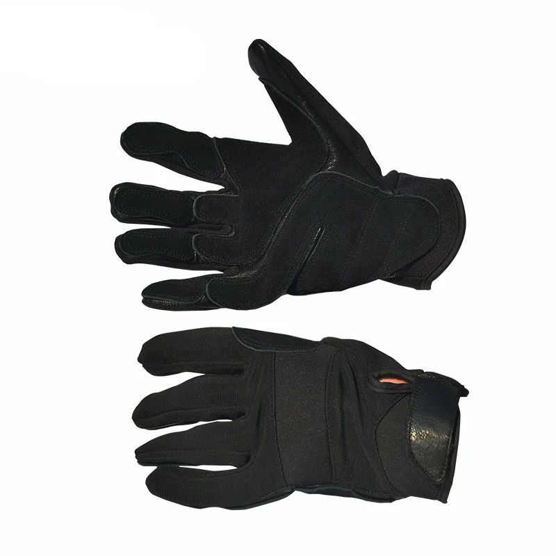 black Альпинистские перчатки из кожзаменителя Toboggan Перчатки Горные спасательная одежда Нескользящие защитные кожаные перчатки - Цвет: black