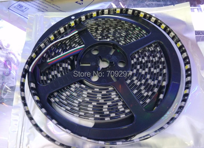 50 м/лот черная печатная плата 5050 RGBW Светодиодная лента 300LED DC12V IP65