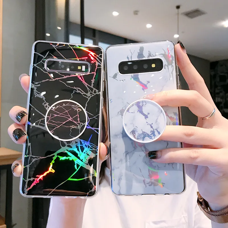 Лазерный мраморный чехол для телефона Samsung Galaxy S10E S10 S9 S8 Plus S7 edge Note 9 8 мягкий из ТПУ