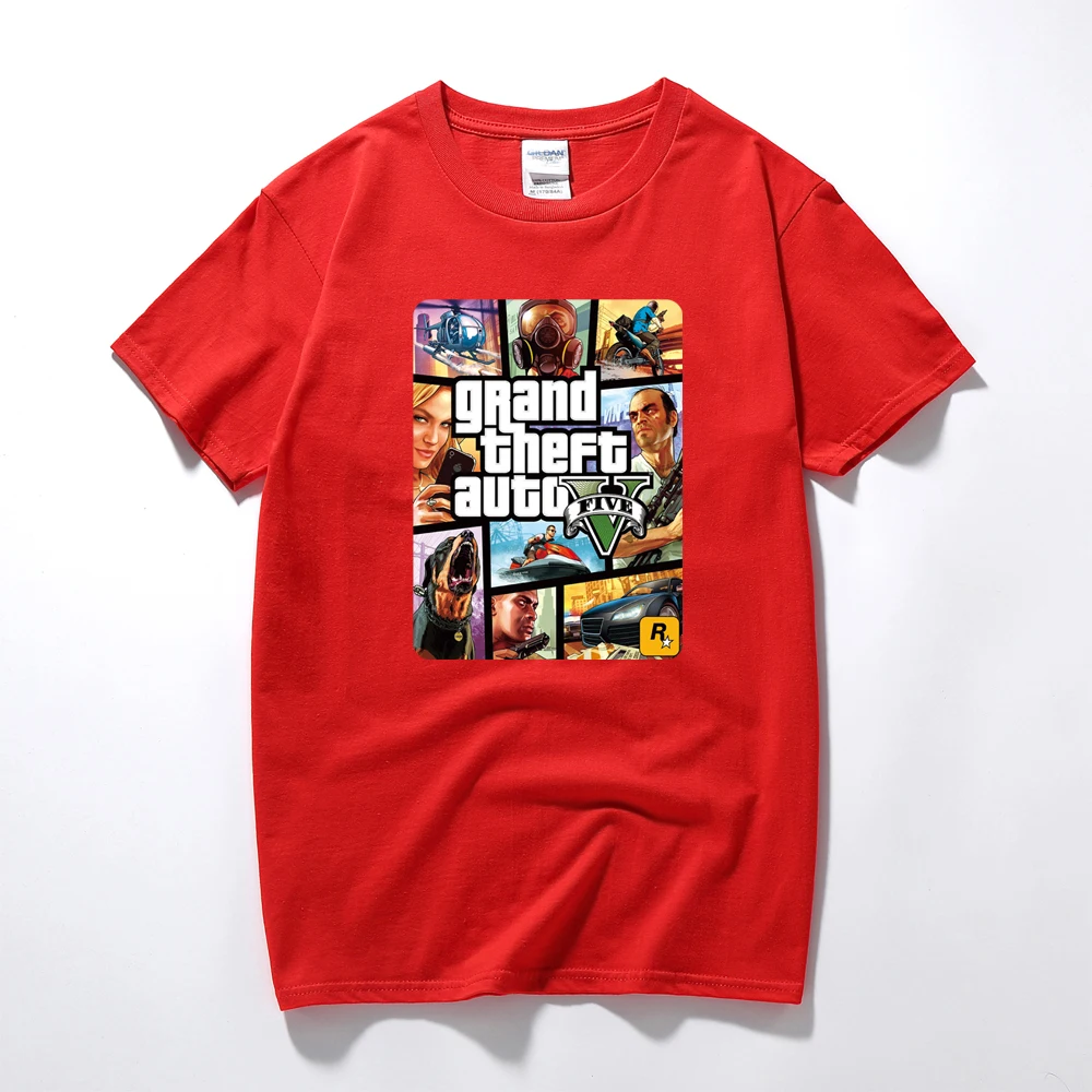 Футболка Grand Theft Auto Game GTA 5 Мужская крутая тенниска GTA5 цветная печать футболка для
