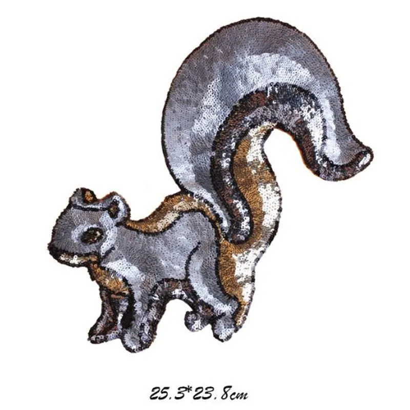 

Patches for clothing T shirt Women 253mm squirrel glasses Sequined Sequins T-shirt Womens Cute Tops Shirt Girl Patch Clothes