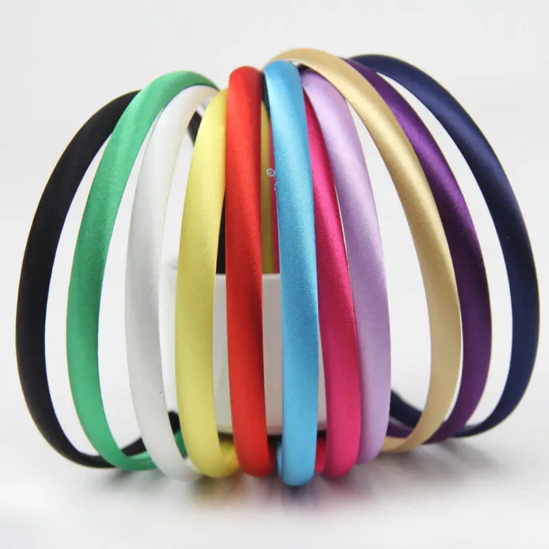 10 шт./лот девочек ободок мм цветная атласная повязка для волос покрыта смолой