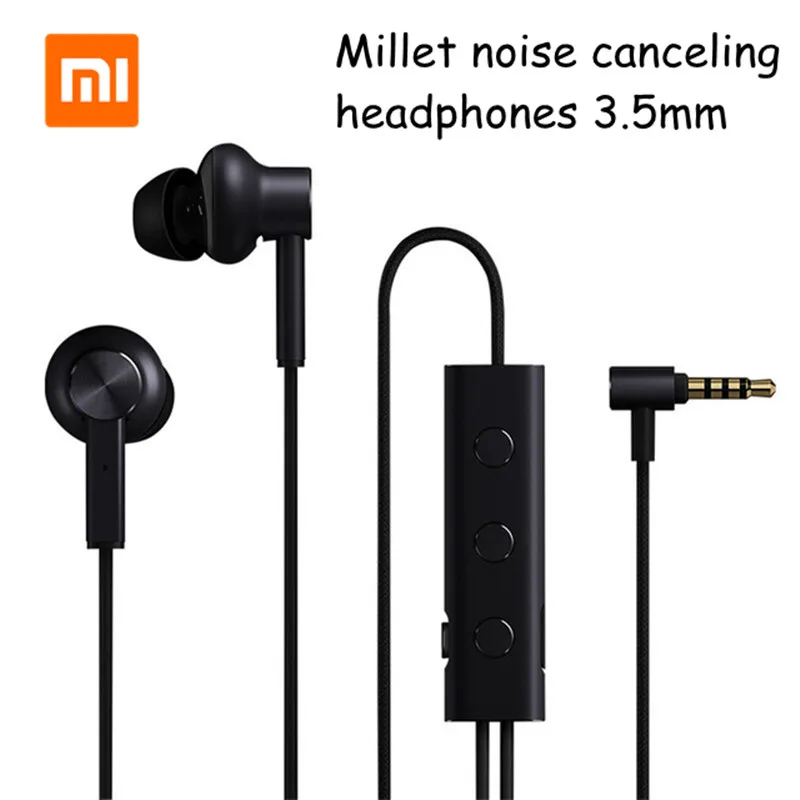 Оригинальные наушники Xiaomi 3,5 мм ANC с активным шумоподавлением, гибридные, 3 шт, 2 класса, AI-сплав, оплетка, провод, металлический зажим, l-образный штекер, Hi-Res