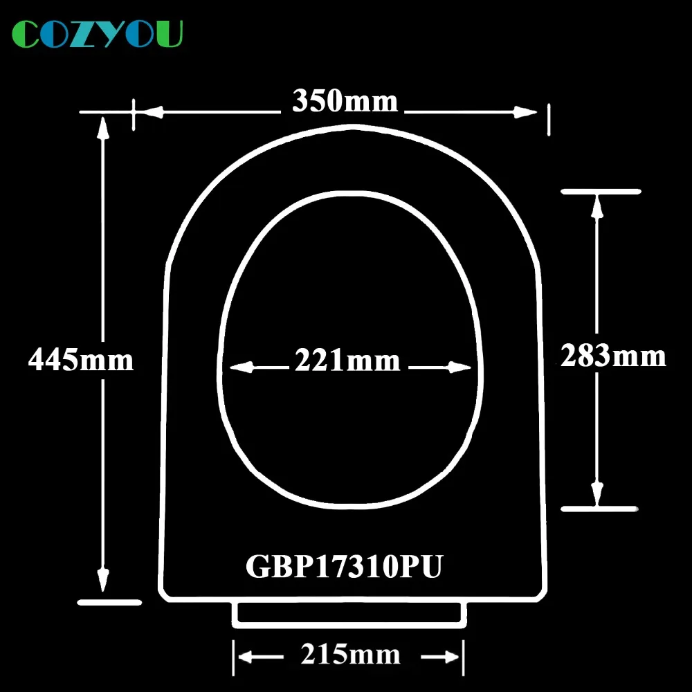 Удлиненный U медленно закрывающийся сиденье для унитаза быстрый выпуск PP Легкая