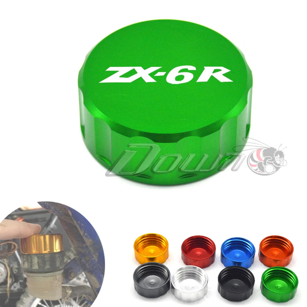 

Motorcycle CNC Aluminum Rear Brake Fluid Reservoir Cover Cap For Kawasaki Ninja ZX6R ZX-6R