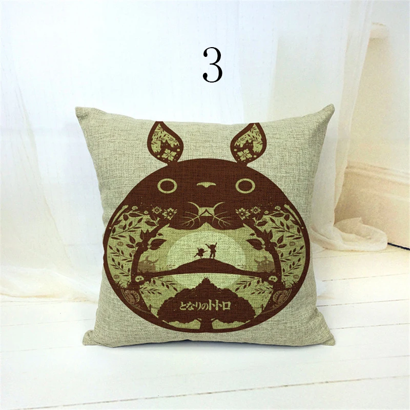 Новинка 2019 наволочка из хлопка и льна с принтом Тоторо для подушки дома