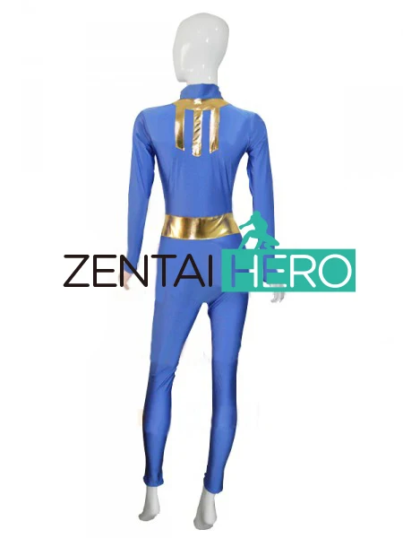 Костюм для косплея персонажей из Fallout 4 лайкры Zentai на молнии спереди бесплатная
