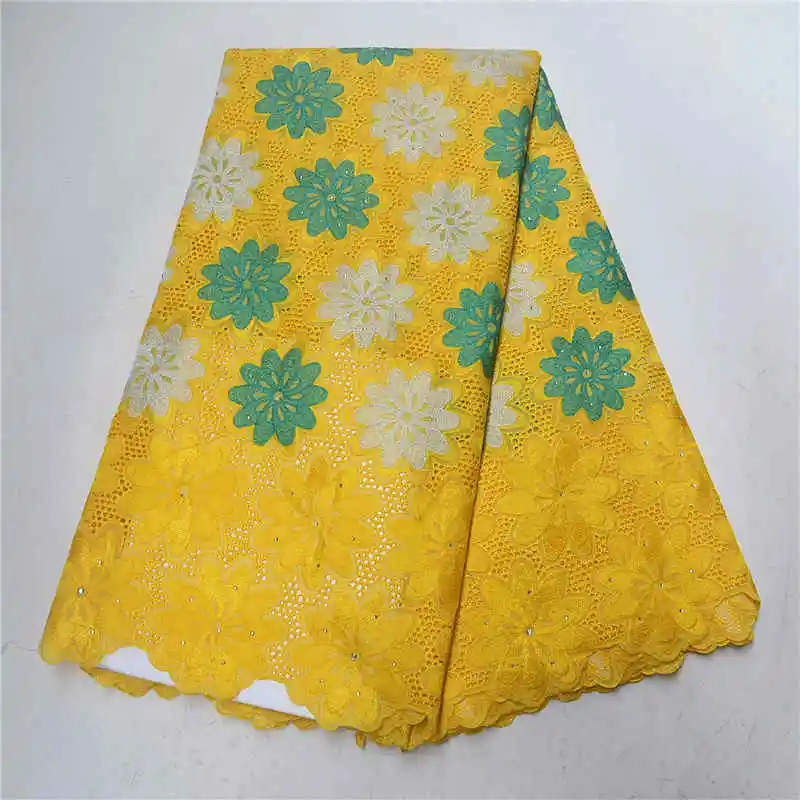 Teal Green African Swiss Voile Lace Fabric 2019 High-grade embroidery With Stones Nigerian Cotton 5Yards PSA730-6 | Дом и сад