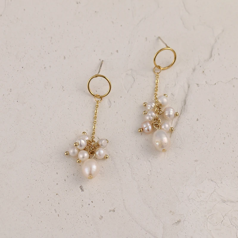 YMYW корейская мода элегантный изысканный натуральный жемчуг длинные висячие