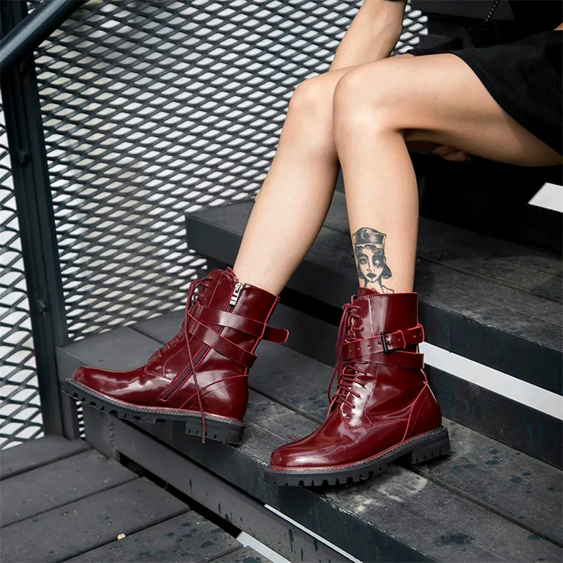 

FEDONAS 2020 Retro Winter Genuine Leather Women Ankle Boots Short Boots Party Night Club Motorcycle Boots Ladies Shoes Woman