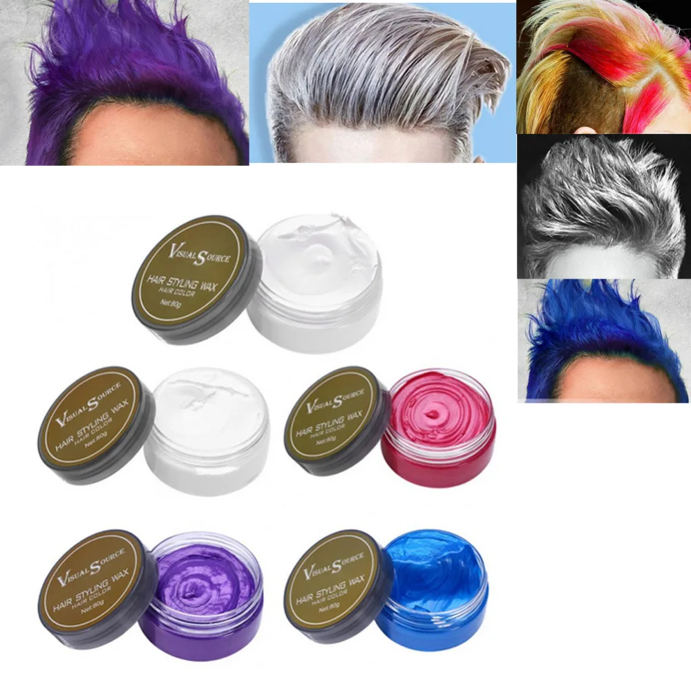 80 г унисекс краска для волос с воском белая фиолетовая серая крем одноразовая