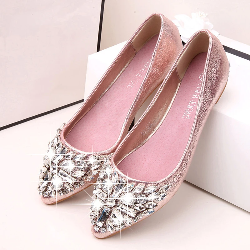 Bling Rhinestone Flats Women Shoes Woman Leisure Spring Butterfly Ballerina Ladies Female Soft Shiny Crystal Casual | Обувь