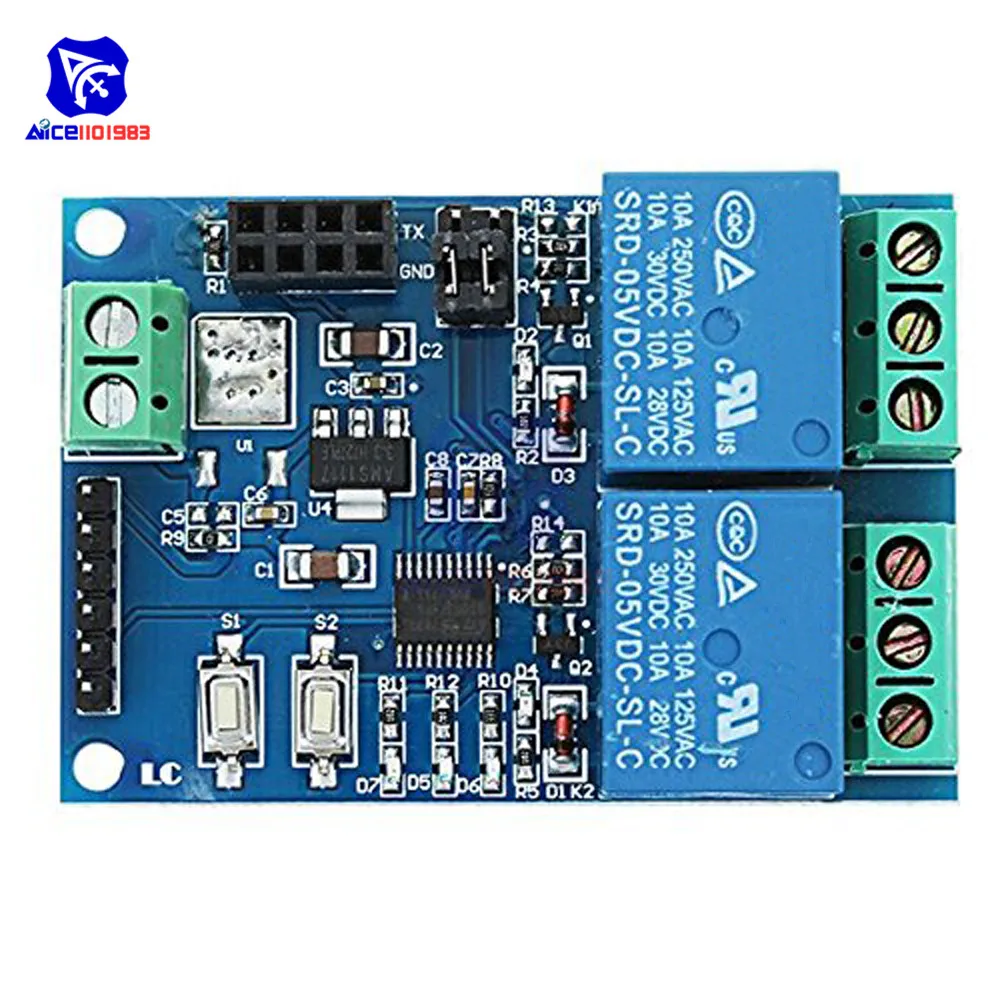 DC 5 в 2 CH релейный модуль на основе ESP8266 ESP-01 ESP01 wifi Беспроводная плата релейный щит для IOT умный дом интеллектуальная мебель