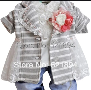 Новинка осенний комплект одежды в полоску для девочек из 3 предметов платья