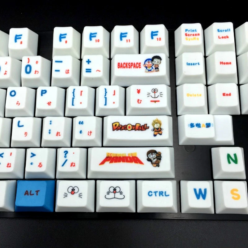 Японские клавиши Doraemon Languag PBT с верхним печатным рисунком набор ключей профиль