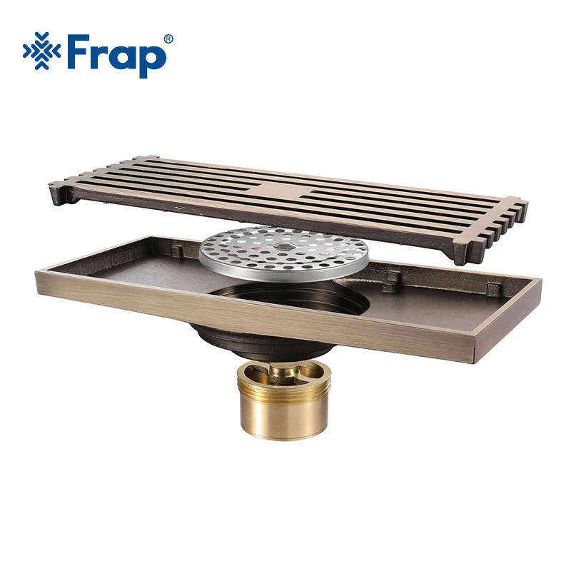 

Frap Drain 8.2*20 cm Euro Antique Brass Art Carved Floor Drain Cover Shower Waste Drainer Bathroom Bath Accessories Y38072
