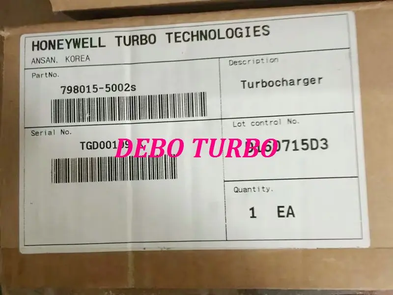 Новый оригинальный Турбокомпрессор GT20 798015 2 6710900380 для Ssang Yong Korando C200 D20DTF 2.0L 127KW 173HP