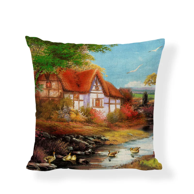 Шикарный стиль кантри Коллекция Наволочки красивые уличные лампы Сумерки хлопок