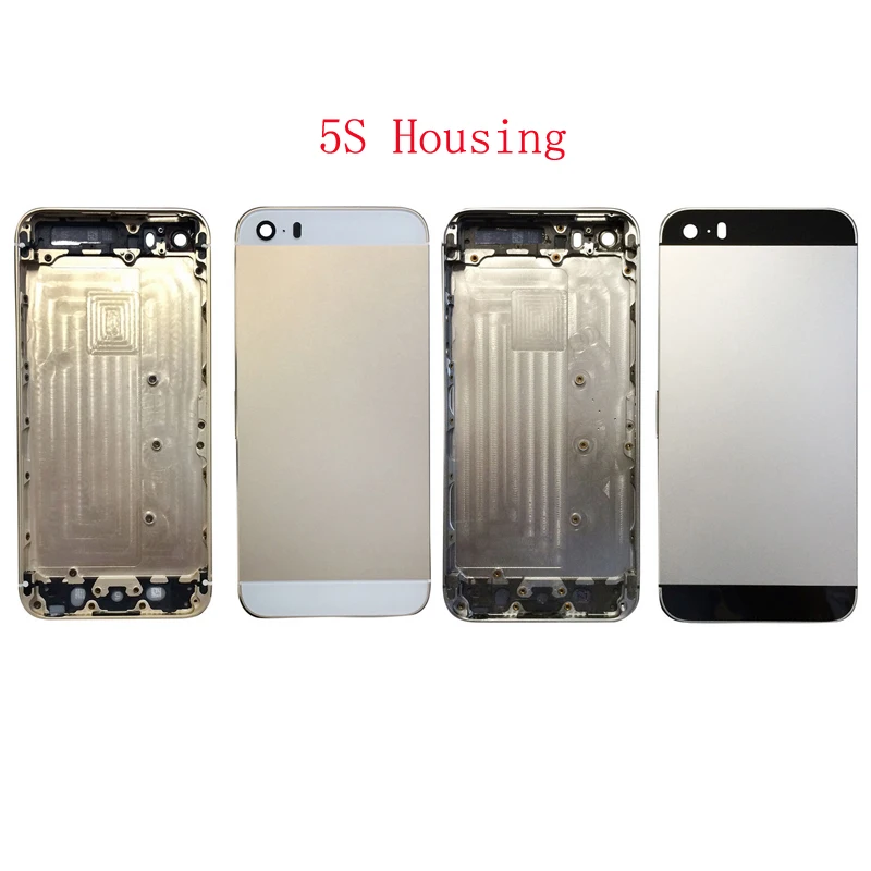 with logo Back Housing For iPhone 5S Battery Cover Rear Door Case Middle Chassis Replacement Gold Black Silver | Мобильные телефоны