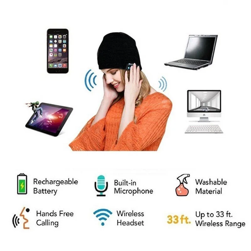 Теплая шапка с Bluetooth с мягким и умный микрофон Беспроводная музыкальная гарнитура шапка для наушников для улицы Спортивная Шапочка Удобная