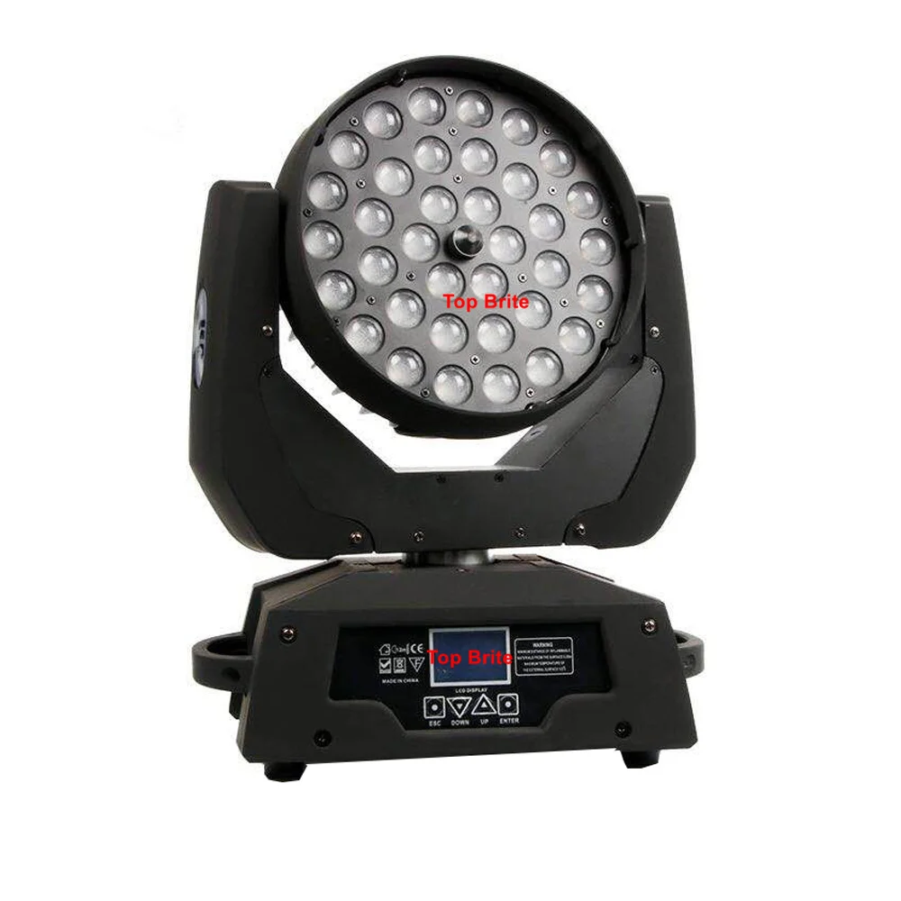 Fast Shipping LED Wash Zoom Moving Head Light 36x18W RGBWA+UV 6IN1 DMX 17 Channels For DJ Disco Party Bar Wedding | Лампы и освещение