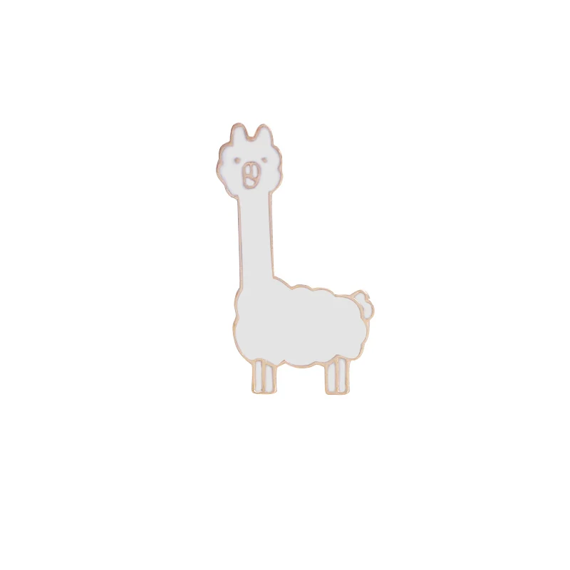 Alpaca Shshd мультфильм вишня Альпака красочные радужные эмалированные булавки облако Тоторо куртка с брошью нагрудные булавки для женщин мужчин кнопка значки ювелирные изделия - Окраска металла: Alpaca
