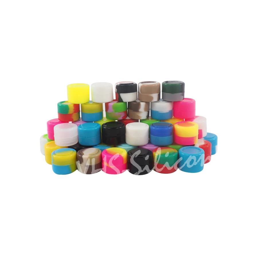 200 шт. 2 мл круглая силиконовая восковая емкость dab чайная банка для масло