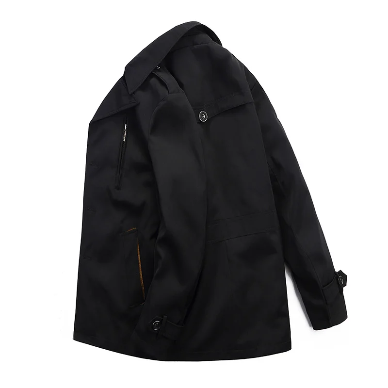 Spring Autumn Jacket Men Fashion Casual Pure Cotton Men's Jackets Long Solid Outerwear Wind Breaker Coats Male New Brand Clothes | Мужская