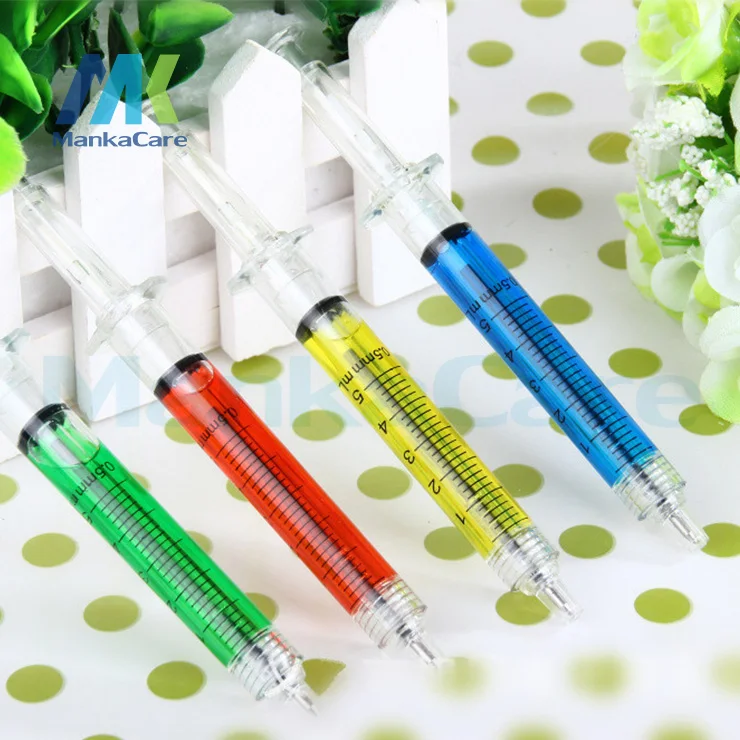 

10 Pcs Novelty toys whole person creative needle syringe barrel ballpoint pen school supplies