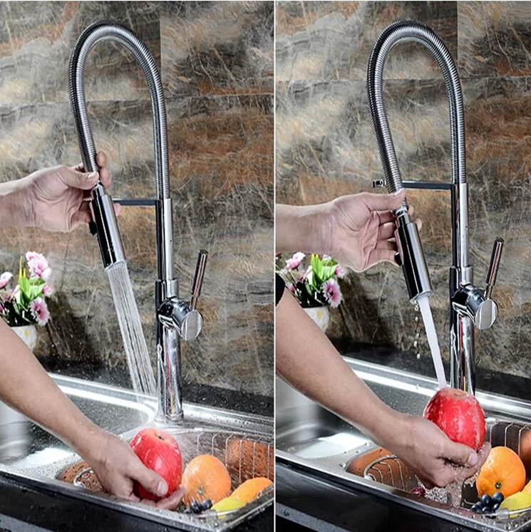 Горячая Распродажа высокое качество полированный хром весенний спрей кухонный