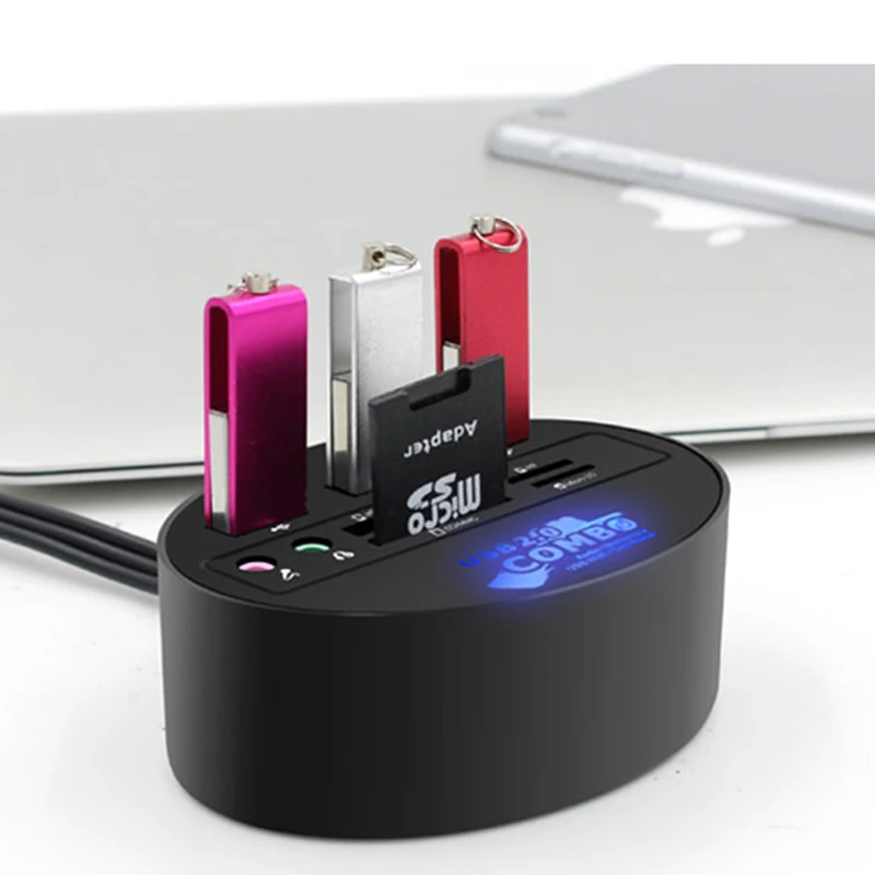 USB 2 0 концентратор MS/TF/M2/SD кард-ридер аудио кабель комбо Multi-In-1 usb разветвитель