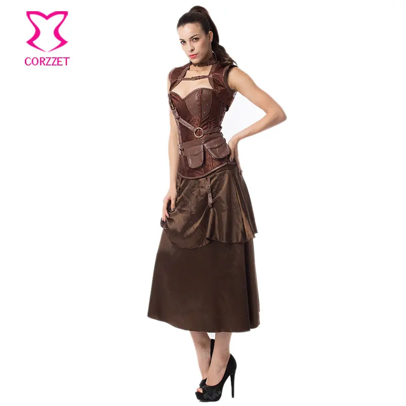 Женское винтажное платье корсет в стиле стимпанк большие размеры с юбка бурлеск