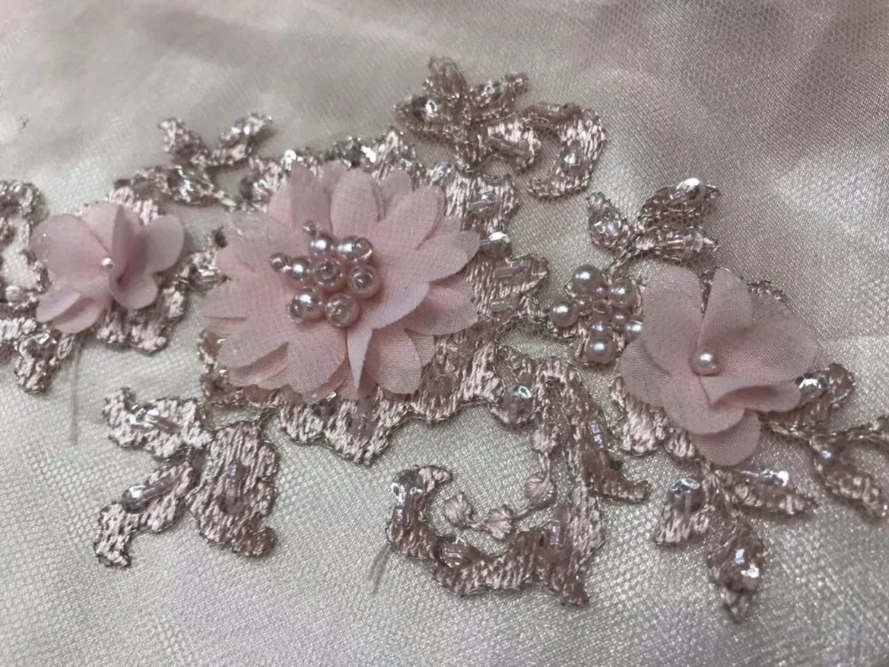Latest french lace white 3D flower embroidered beaded tulle fabric design high quality net | Дом и сад