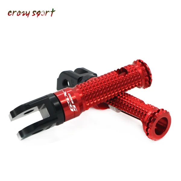 Red Front Foot Pegs Footrest Adapter For SUZUKI GSX-S1000 GSXS 1000/f GSX-S1000F- Motorcycle Foot Rest Rider With Logo - Color: Red