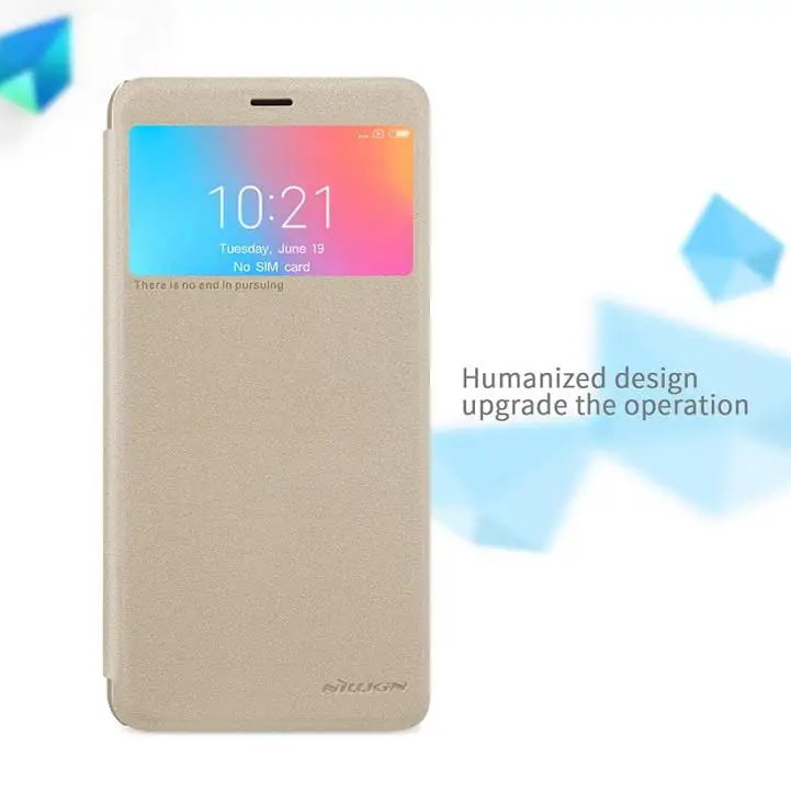 Чехол для телефона Nillkin для Xiaomi Redmi 6A Чехлы блестящие флип ПК кожаный чехол для телефона Redmi 6A ультра тонкий полная защита Capinha - Цвет: Gold