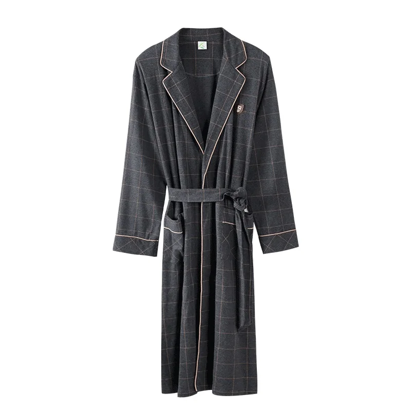 XL98231 gray Весенний банный халат осень мужской хлопок топ для сна кимоно халаты для мужчин клетчатые халаты длинный банный халат для невесты халат - Цвет: XL98231 gray