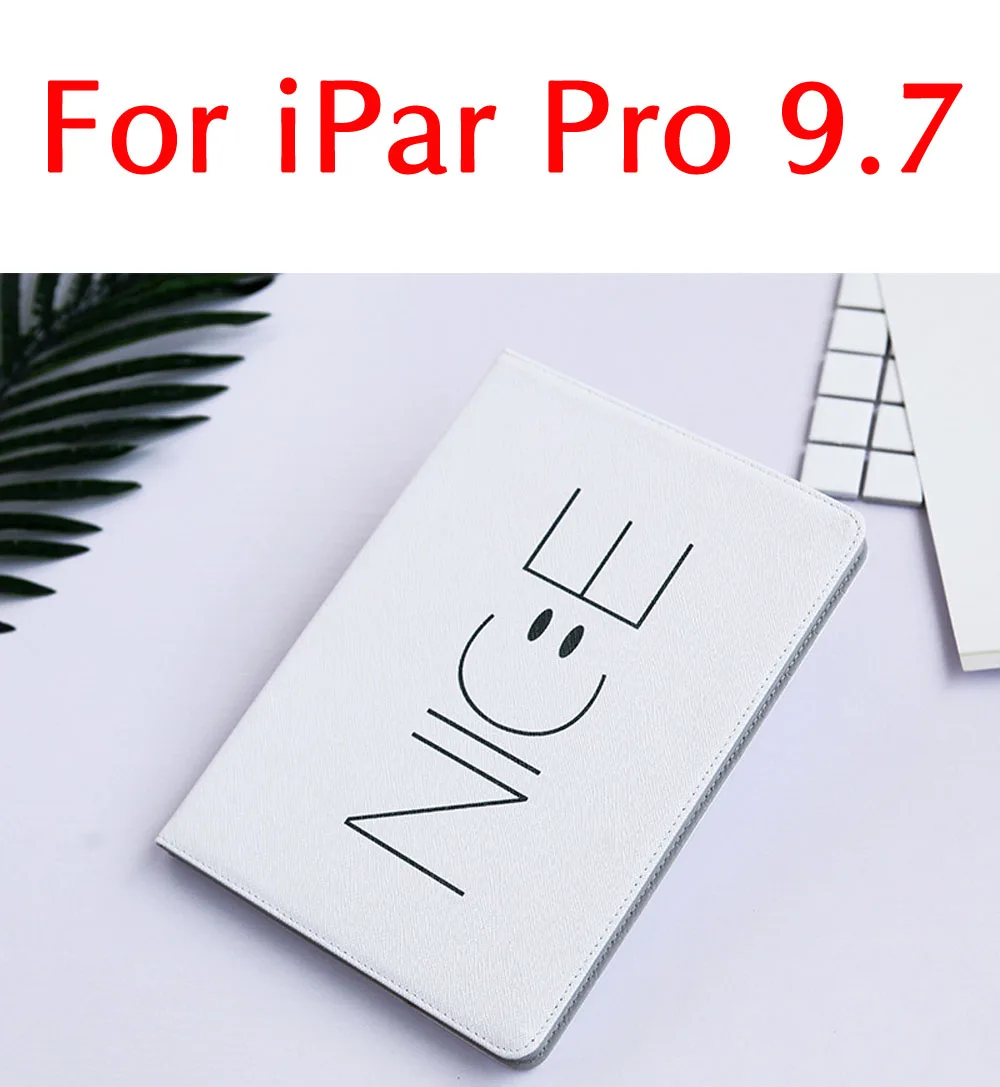 Чехлы из искусственной кожи для iPad Mini 4 3 2 1 iPad Pro 9,7 Pro 10,5 Smart Auto Wake Up Sleep противоударные крышки с держателем и подставкой ST13 - Цвет: White pro9.7