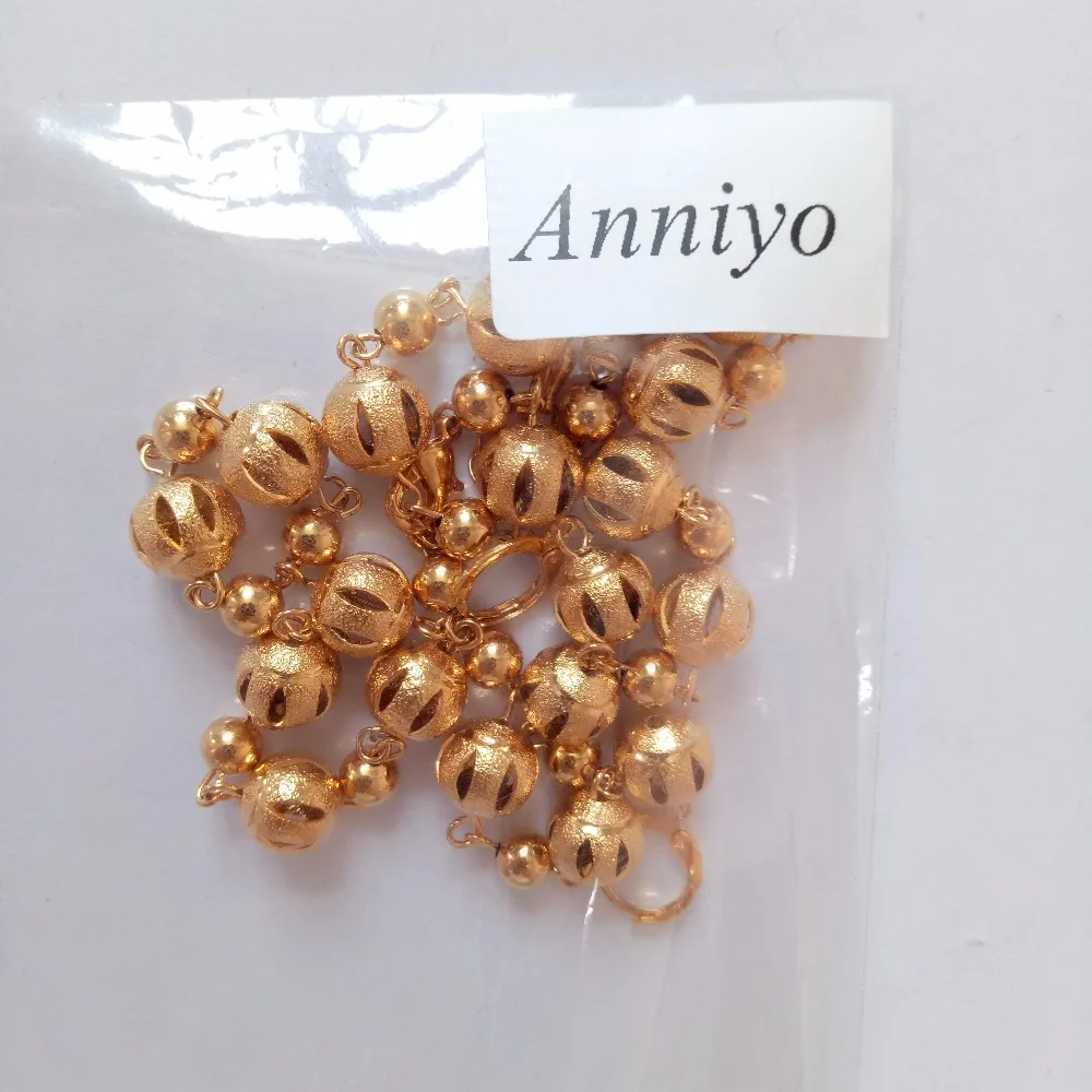 Anniyo Бусины Ювелирные наборы мяч браслет серьги ожерелье Золото Цвет бисером женские Арабские Ювелирные изделия Африка Эфиопский#020606