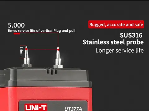 Цифровой гигрометр UNI-T UT377A для измерения влажности древесины