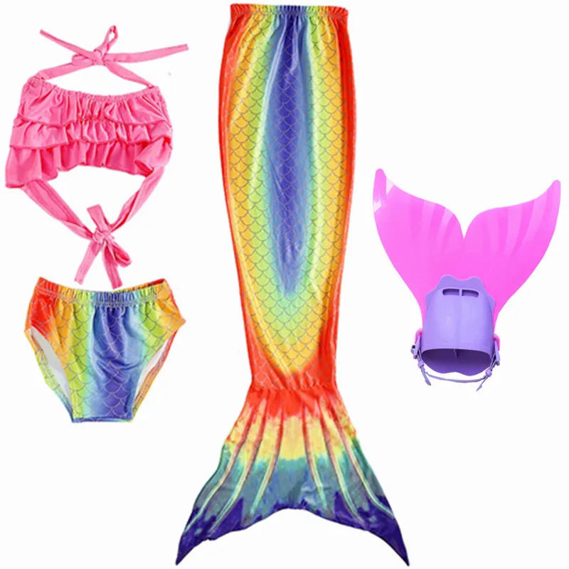 2018 Новинка! Для детей хвост русалки с Моноласты девочек костюмы для плавания