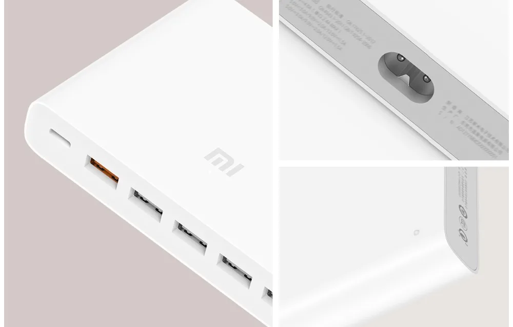 Оригинальное зарядное устройство USB Xiaomi 60 Вт Max Smart output 1 type-C 6 портов 5 USB-A Dual QC 3,0 Быстрая зарядка 18 Вт x2 24 Вт