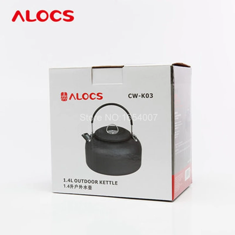 Alocs CW-K03 1.4L Открытый чайник для приготовления пищи, походные горшки для приготовления пищи, наборы для кемпинга, кухонная плита, водяной чайник, кофейник из алюминия