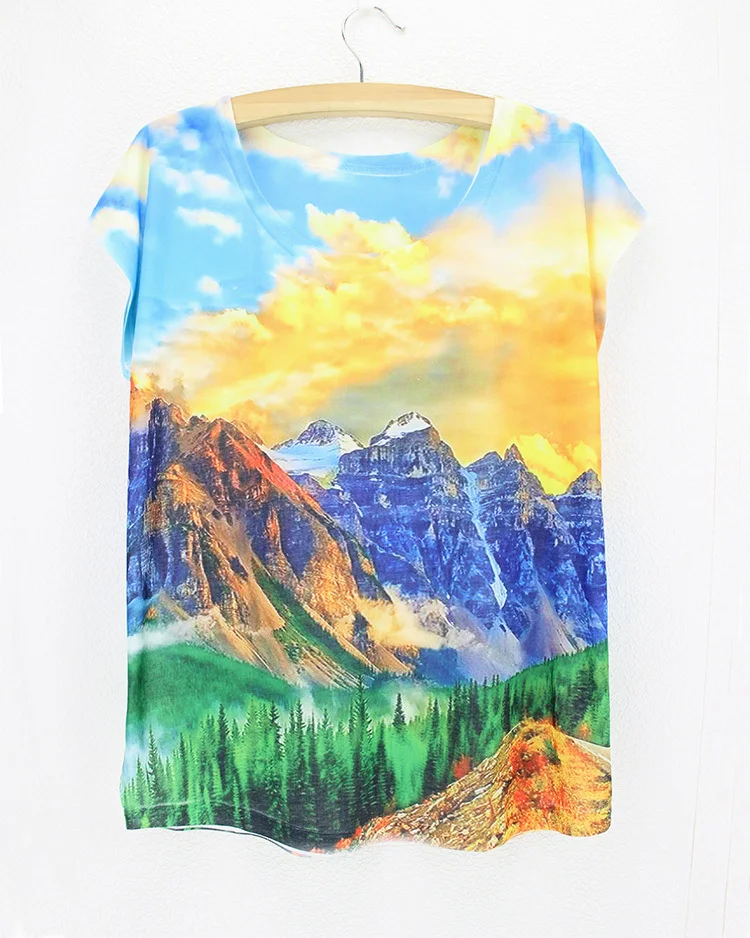 Белая футболка с цветочным принтом camiseta mujer женская мокрых шагов 2015 модная Новая