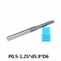 1pcs p0 5 1 25 d5 9 d6 alloy single tooth thread milling cutter 5 flute alloy single blade cutting knife alloy single tools