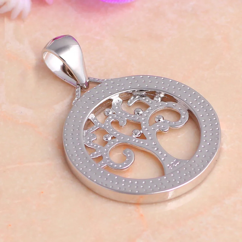 Rolilason Мода голубой огненный опал Серебро штамп модные подвески для бижутерии