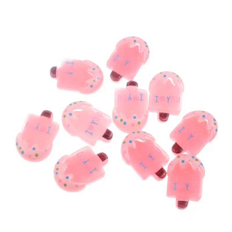 20 шт. прозрачные блестки из смолы для украшения эскимо поделки плоский кабошон