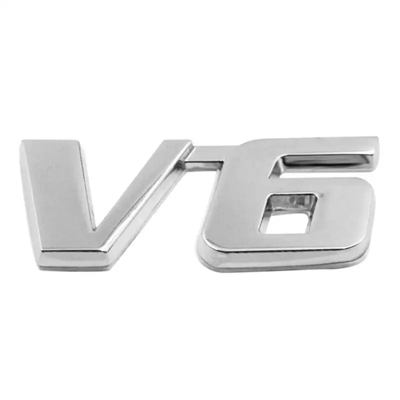 

VODOOL 3D Metal Chrome Car Stickers V6 Word Car Auto Tailgate Sticker Trunk Lid Decoration Badge Decal Car Styling Accessories